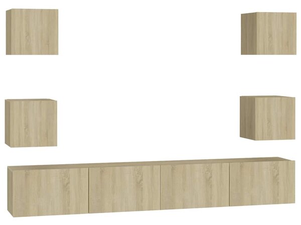 6dílný set TV skříněk dub sonoma kompozitní dřevo 3078978