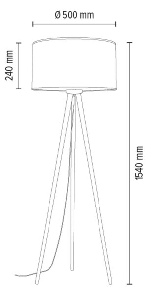 BRITOP Stojací lampa BOHO ENNIE, 1xE27, v. 154 cm