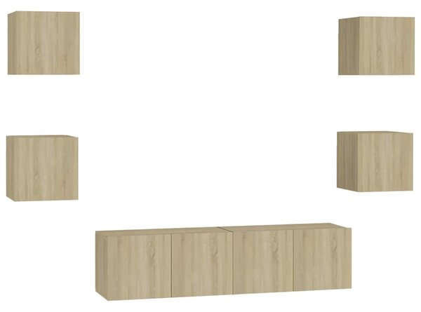 6dílný set TV skříněk dub sonoma kompozitní dřevo 3078975