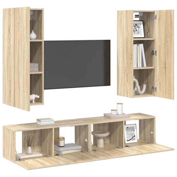 4dílný set TV skříněk dub sonoma kompozitní dřevo 3078981