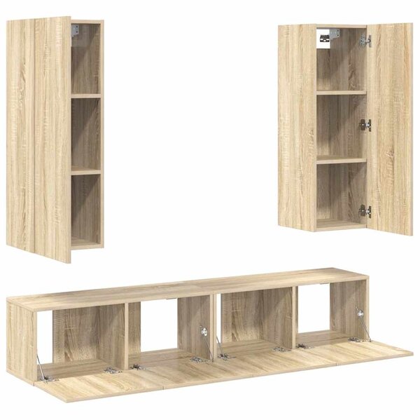4dílný set TV skříněk dub sonoma kompozitní dřevo 3078981