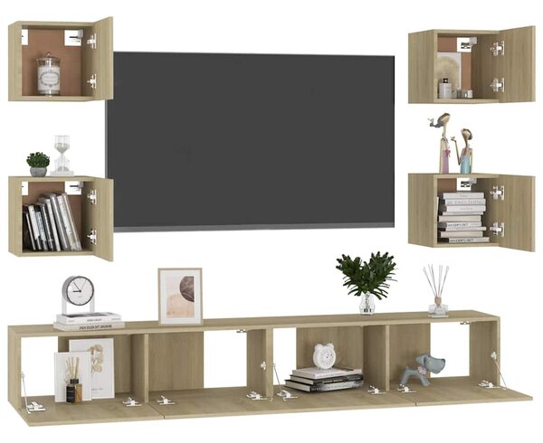 6dílný set TV skříněk dub sonoma kompozitní dřevo 3078978