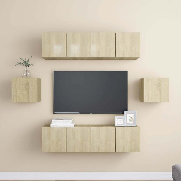 6dílný set TV skříněk dub sonoma kompozitní dřevo 3078997