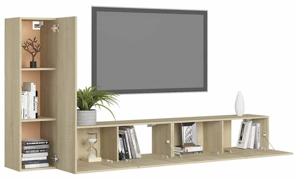 3dílný set TV skříněk dub sonoma kompozitní dřevo 3078990
