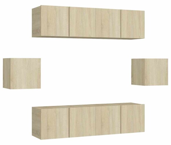 6dílný set TV skříněk dub sonoma kompozitní dřevo 3078997
