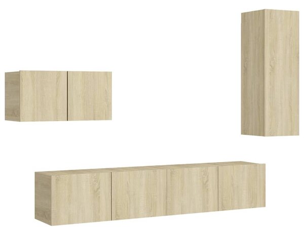 4dílný set TV skříněk dub sonoma kompozitní dřevo 3078993