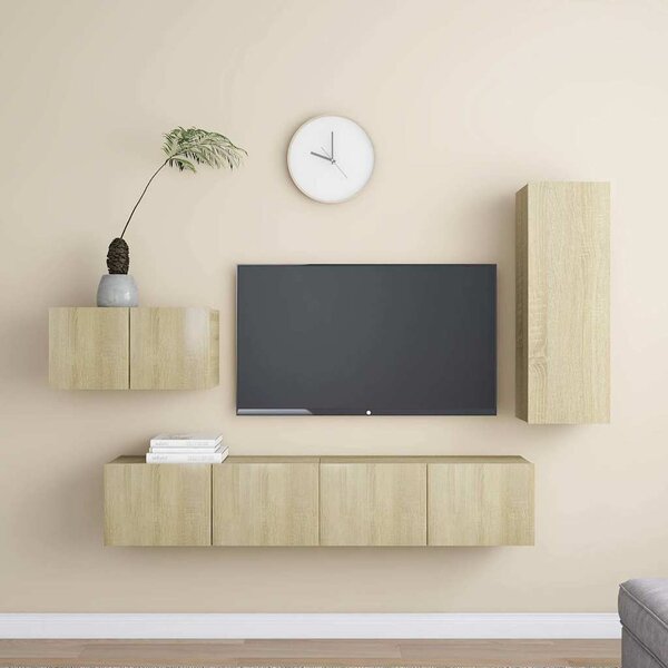 4dílný set TV skříněk dub sonoma kompozitní dřevo 3078993