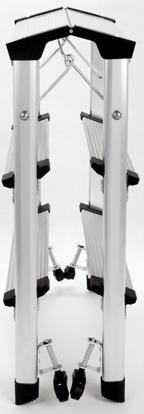 Hliníkové oboustranné skládací mobilní schůdky, 2x3 stupně, výška 680 mm