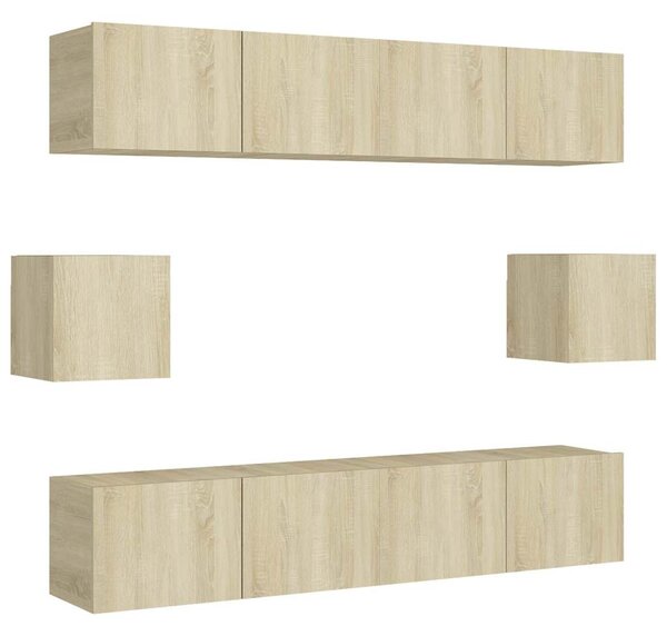 6dílný set TV skříněk dub sonoma kompozitní dřevo 3078998