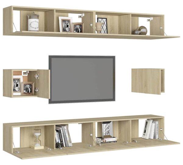 6dílný set TV skříněk dub sonoma kompozitní dřevo 3078999