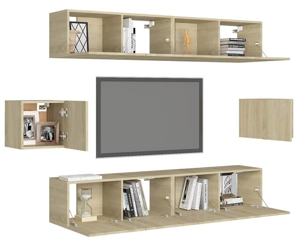6dílný set TV skříněk dub sonoma kompozitní dřevo 3078998