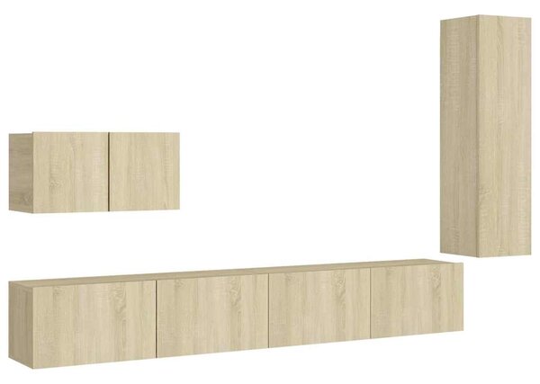 4dílný set TV skříněk dub sonoma kompozitní dřevo 3078991