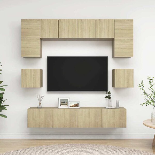 8dílný set TV skříněk dub sonoma kompozitní dřevo 3079006