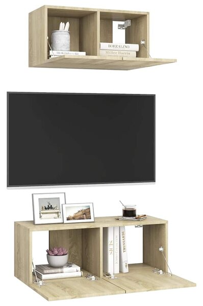 2dílný set TV skříněk dub sonoma kompozitní dřevo 3079015