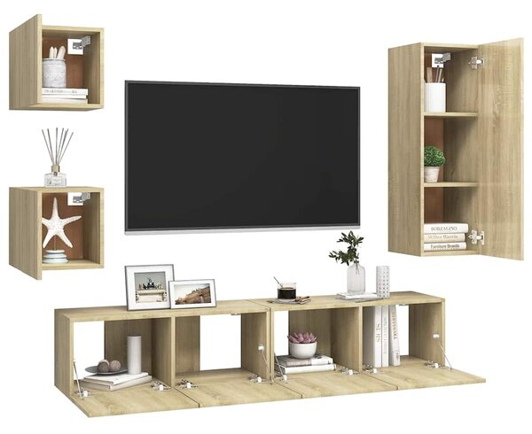 5dílný set TV skříněk dub sonoma kompozitní dřevo 3079011