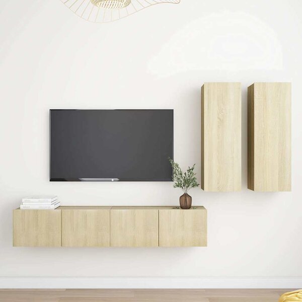 4dílný set TV skříněk dub sonoma kompozitní dřevo 3079001