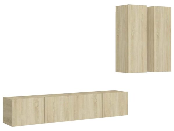 4dílný set TV skříněk dub sonoma kompozitní dřevo 3079001