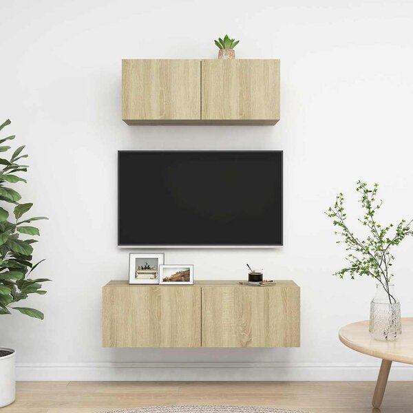 2dílný set TV skříněk dub sonoma kompozitní dřevo 3079017