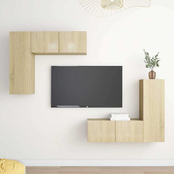 4dílný set TV skříněk dub sonoma kompozitní dřevo 3079004