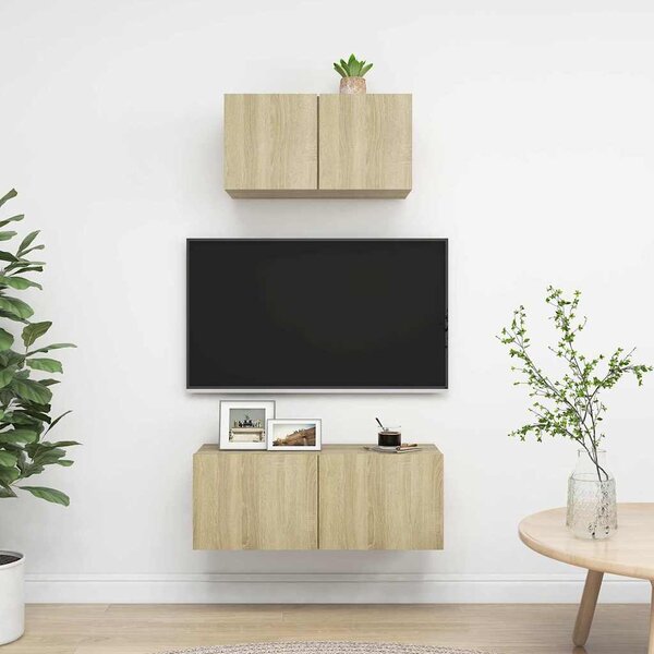 2dílný set TV skříněk dub sonoma kompozitní dřevo 3079015