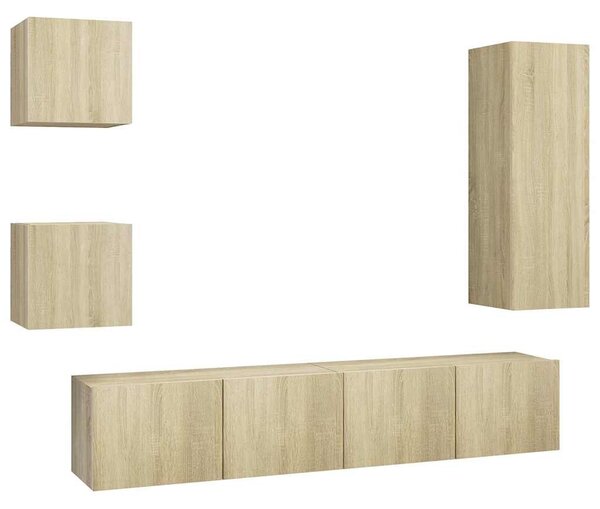 5dílný set TV skříněk dub sonoma kompozitní dřevo 3079011