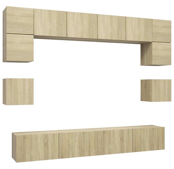 8dílný set TV skříněk dub sonoma kompozitní dřevo 3079007
