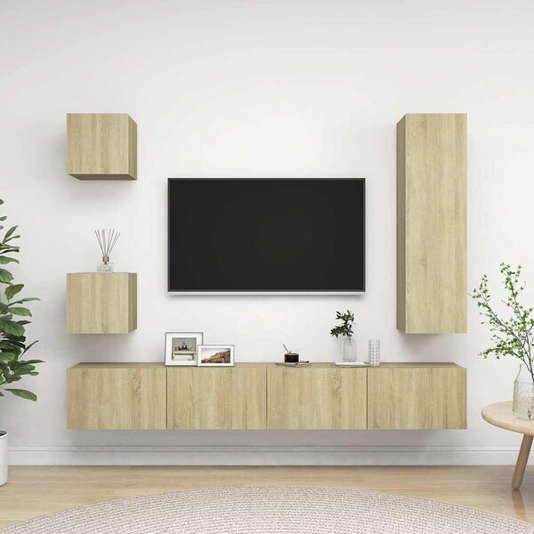 5dílný set TV skříněk dub sonoma kompozitní dřevo 3079012