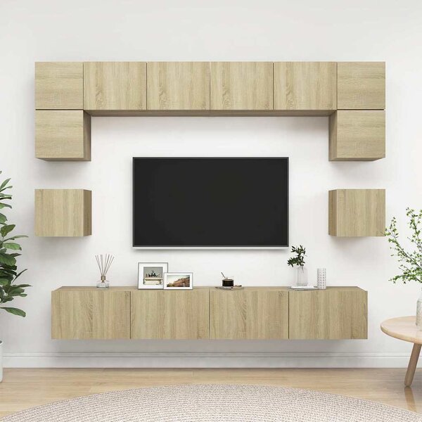 8dílný set TV skříněk dub sonoma kompozitní dřevo 3079007