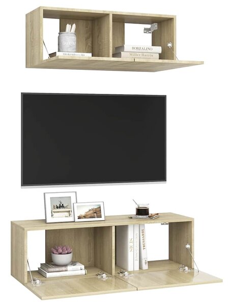 2dílný set TV skříněk dub sonoma kompozitní dřevo 3079017
