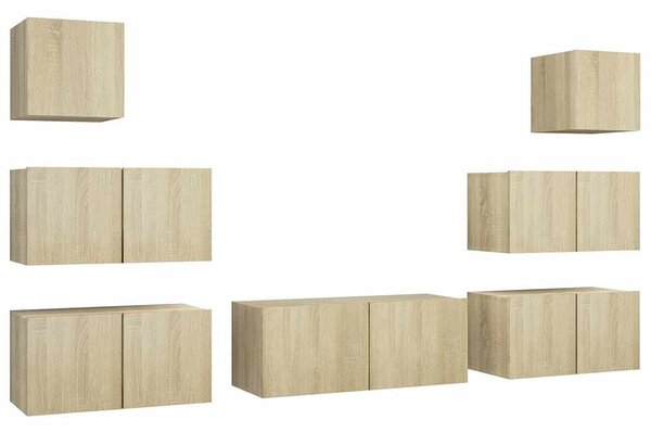 7dílný set TV skříněk dub sonoma kompozitní dřevo 3079027