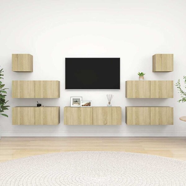 7dílný set TV skříněk dub sonoma kompozitní dřevo 3079028