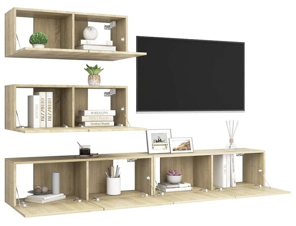 4dílný set TV skříněk dub sonoma kompozitní dřevo 3079026