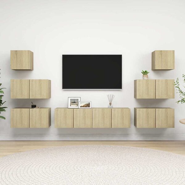 8dílný set TV skříněk dub sonoma kompozitní dřevo 3079029