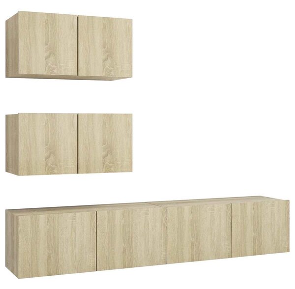 4dílný set TV skříněk dub sonoma kompozitní dřevo 3079025