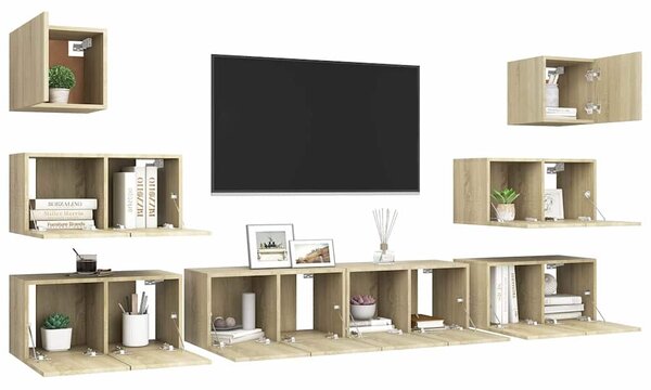 8dílný set TV skříněk dub sonoma kompozitní dřevo 3079029