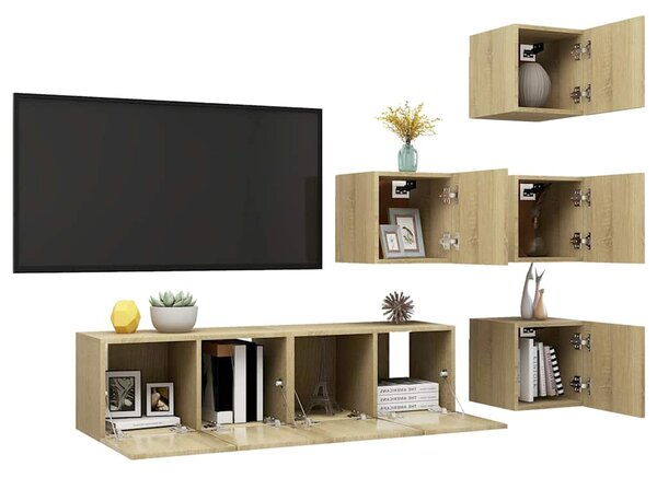 6dílný set TV skříněk dub sonoma kompozitní dřevo 3079035