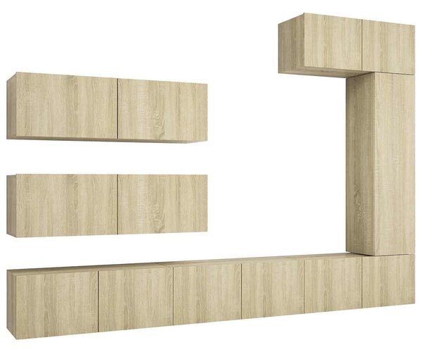 7dílný set TV skříněk dub sonoma kompozitní dřevo 3079032