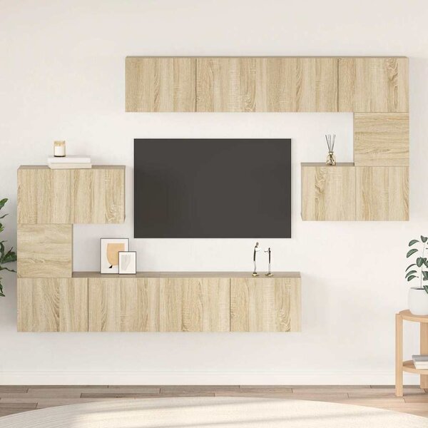 8dílný set TV skříněk dub sonoma kompozitní dřevo 3079038