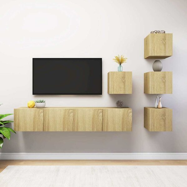 6dílný set TV skříněk dub sonoma kompozitní dřevo 3079036