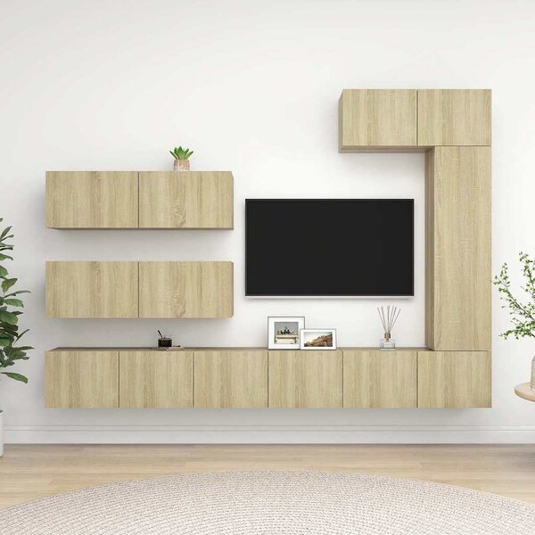 7dílný set TV skříněk dub sonoma kompozitní dřevo 3079032