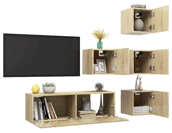 5dílný set TV skříněk dub sonoma kompozitní dřevo 3079037