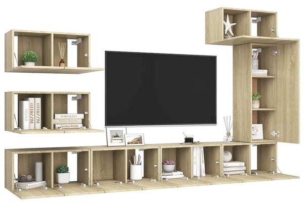 8dílný set TV skříněk dub sonoma kompozitní dřevo 3079031