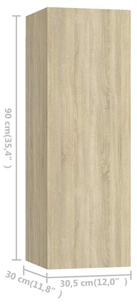 TV skříňky 4 ks dub sonoma 30,5 x 30 x 90 cm kompozitní dřevo 3079056