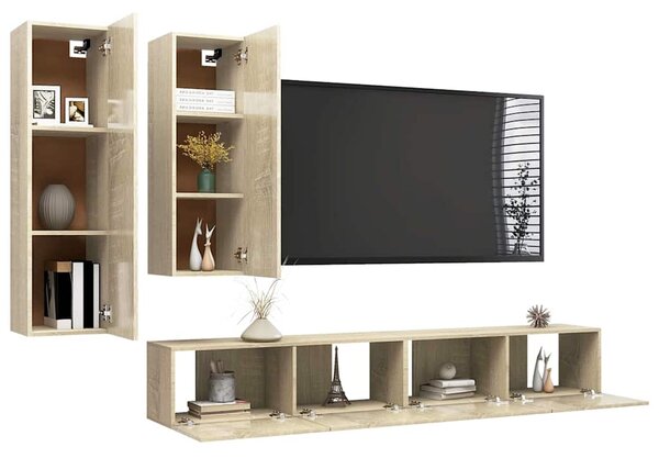 4dílný set TV skříněk dub sonoma kompozitní dřevo 3079048