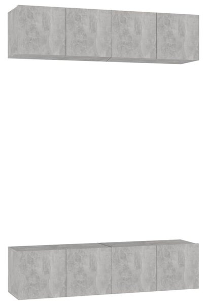 TV skříňky 4 ks betonově šedé 60 x 30 x 30 cm kompozitní dřevo 3079059