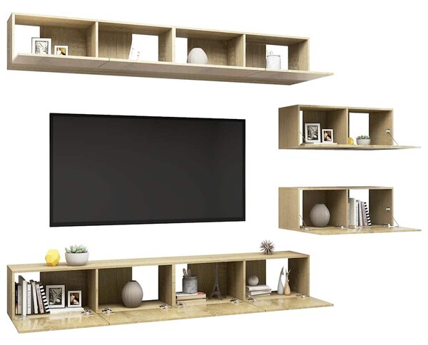 6dílný set TV skříněk dub sonoma kompozitní dřevo 3079043