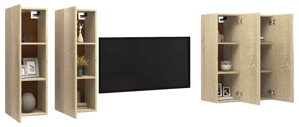 TV skříňky 4 ks dub sonoma 30,5 x 30 x 90 cm kompozitní dřevo 3079056