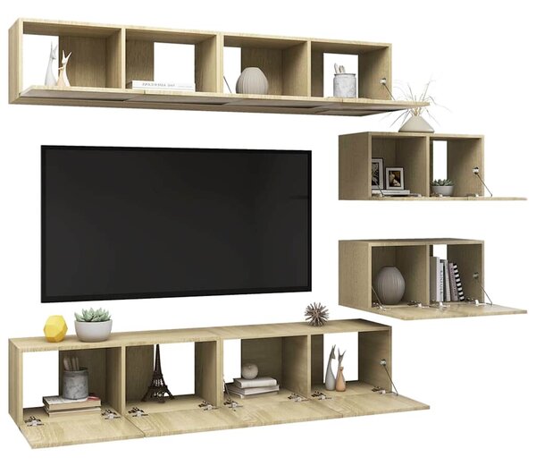 6dílný set TV skříněk dub sonoma kompozitní dřevo 3079041