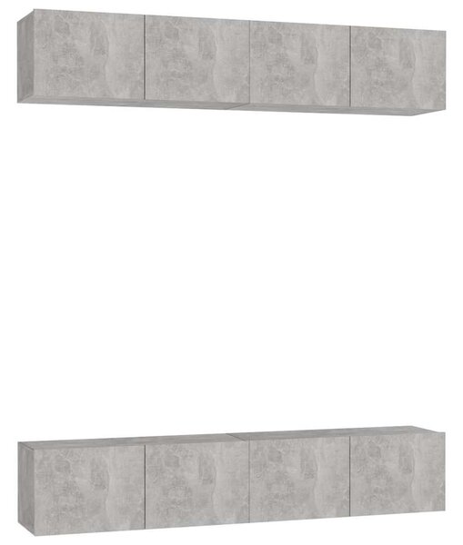 TV skříňky 4 ks betonově šedé 80 x 30 x 30 cm kompozitní dřevo 3079060