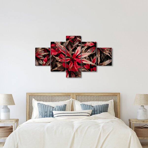 Obraz červených okvětních lístků (125x70 cm)